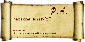 Paczona Anikó névjegykártya